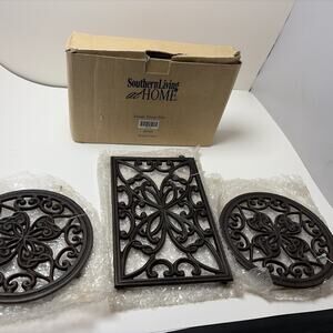 NEW Set Of 3 Cast Iron Trivets Southern Living at HOME Estate Trivet Trio set.